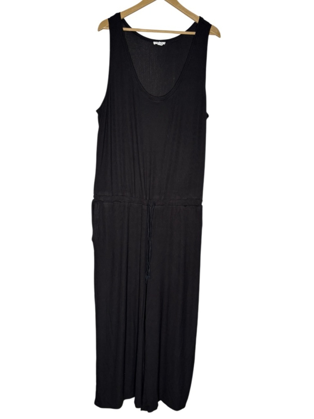 Daily Ritual | Black Sleeveless Wide Leg Jumpsuit | Rayon Stretch | XL - Picture 3 of 6